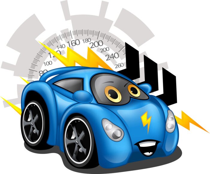 Sticker  Voiture de course sur le fond de l'horloge de vitesse