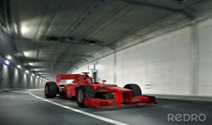 Sticker  Voiture de course traversant un tunnel à toute vitesse