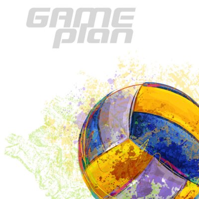 Sticker  Volley-ball aquarelle