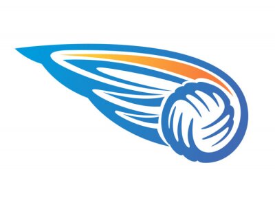 Sticker  Volley ball avec des ailes