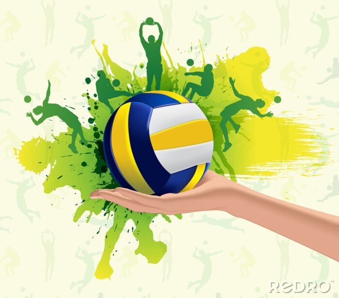 Sticker  Volley-ball de conception de fond