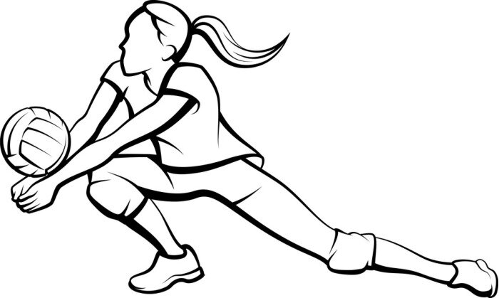 Sticker  Volleyball Dig Girl