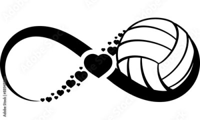 Sticker  volleyball-heart-infinity4