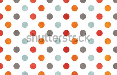 Sticker  Watercolor orange, blue, red and grey polka dot background. Texture with colorful polka dots for scrapbooks, wedding, party or baby shower invitations.