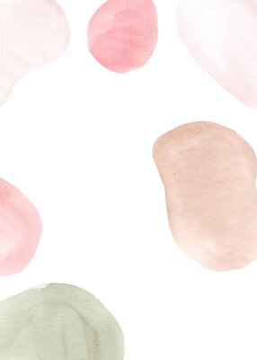 Sticker  Watercolor set of abstract aesthetic warm forms