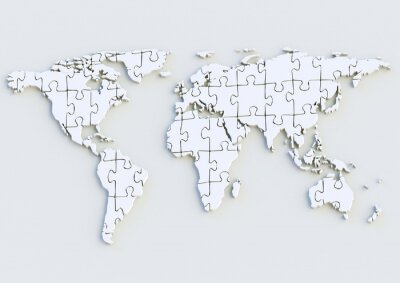 Sticker  Weltkarte - als carte du monde 3D Puzzle