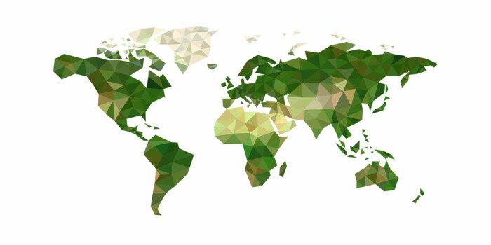 Sticker  Weltkarte aus Polygonen