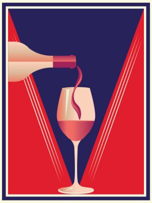 Sticker  Wine retro poster