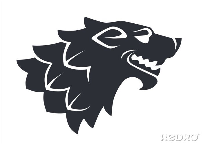 Sticker  Wolf head silhouette, wild animal logo or heraldry