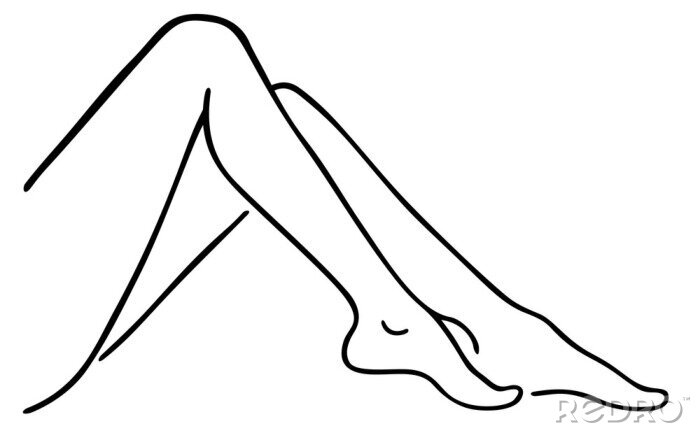Sticker  woman female attractive legs foot,vector illustration