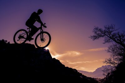 Sticker  Kayalıktan bisikletle iniş