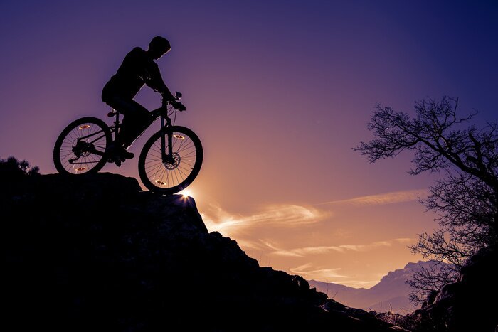 Sticker  Kayalıktan bisikletle iniş