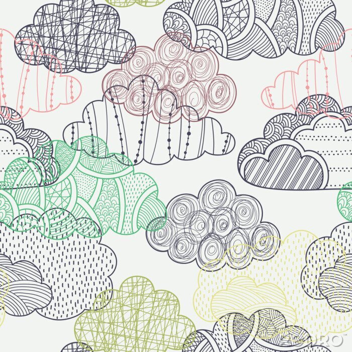 Sticker  Nuages ​​seamless