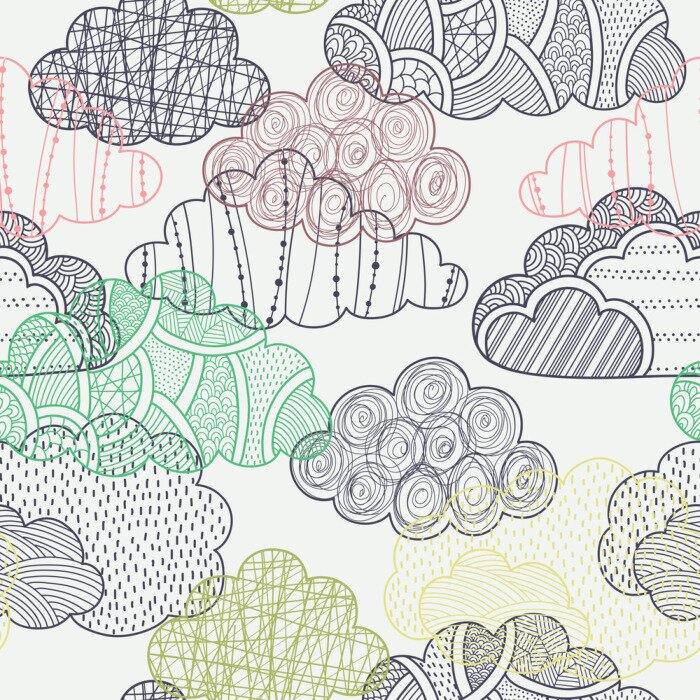 Sticker  Nuages ​​seamless