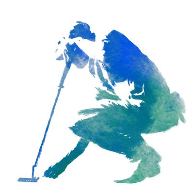 Sticker  ゴルファー　筆タッチ　シルエット　ゴルフ