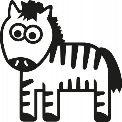 Sticker  Zebra cartoon drôle