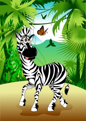 Sticker  Zebra dans la jungle