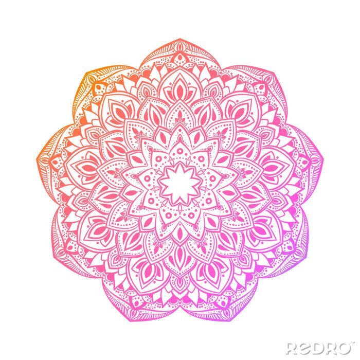 Tableau  3D mandala oriental en couleurs