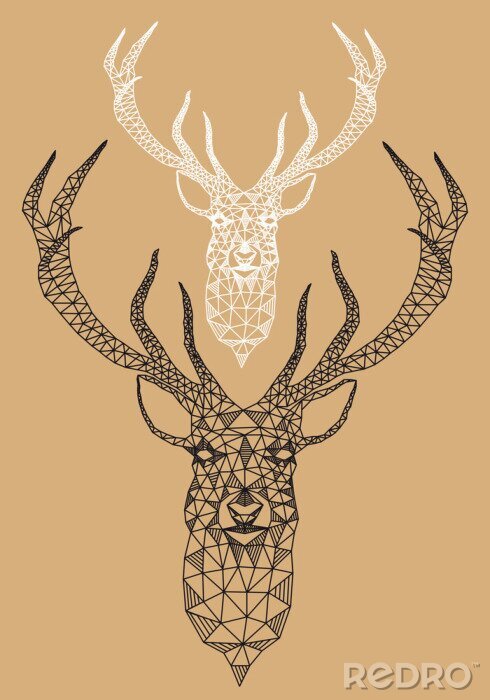 Tableau  3D style scandinave cerf