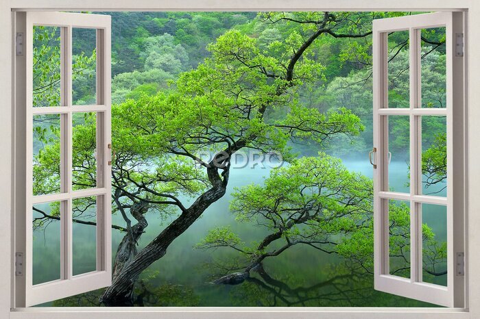 Tableau  3d wallpaper lake and sea or waterfall 