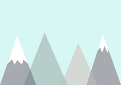 Tableau  Abstract geometric mountains. Scandinavian style poster