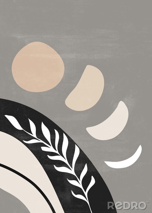 Tableau  Abstract sun moon print boho minimalist printable wall art geometric abstract