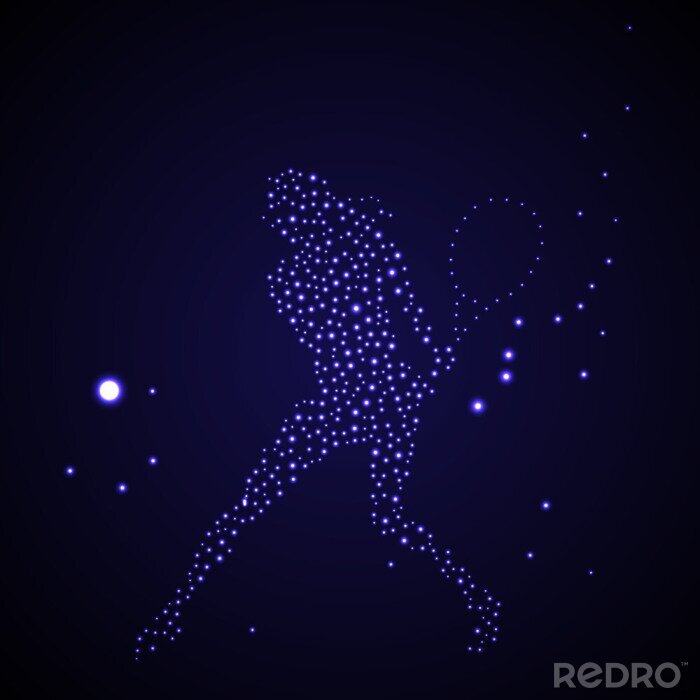 Tableau  Abstract tennis player silhouette