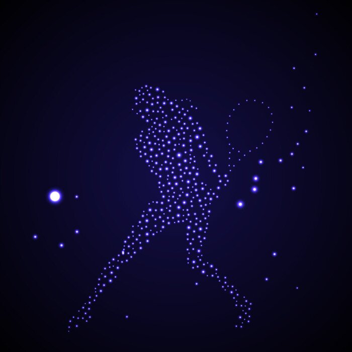 Tableau  Abstract tennis player silhouette