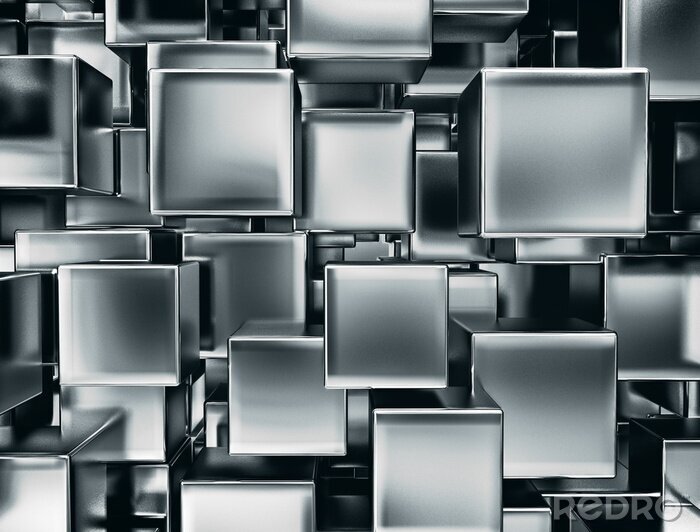 Tableau  Abstraction 3D avec des cubes