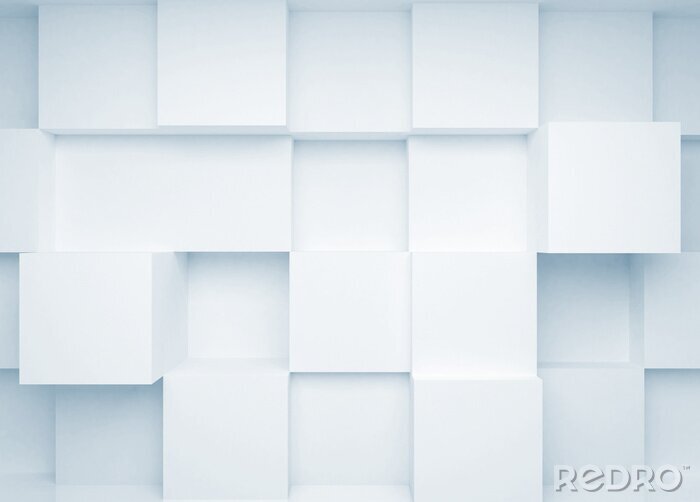 Tableau  Abstraction 3D en couleur blanche