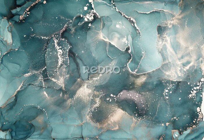 Tableau  Abstraction couleur émeraude