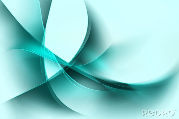 Tableau  Abstrait turquoise sur fond clair