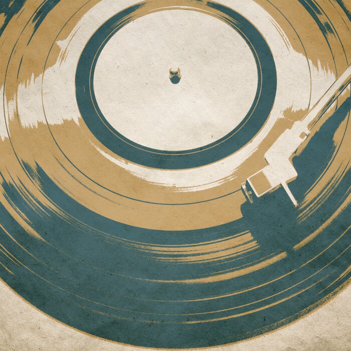 Tableau  Affiche de fond de musique rétro