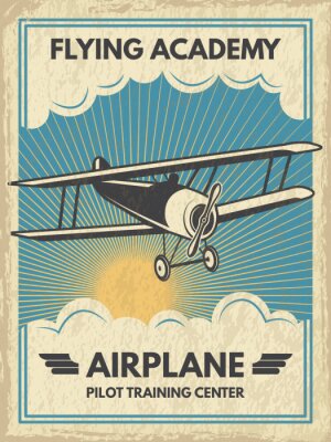 Tableau  Affiche de l'aircaft vintage. Illustration vectorielle
