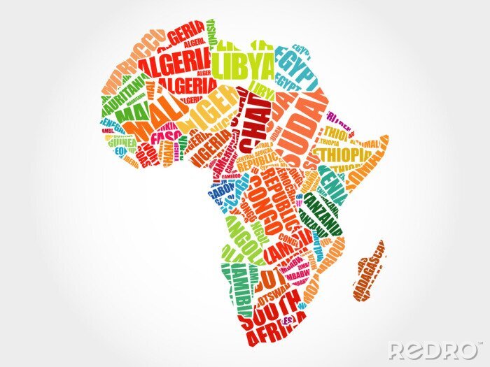 Tableau  Africaine, pays, carte, typographie, mot, nuage, concept