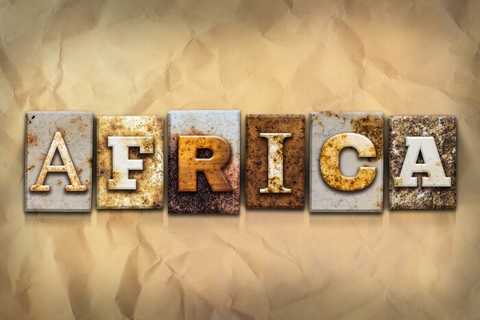 Tableau  Afrique Type Concept métal rouillé