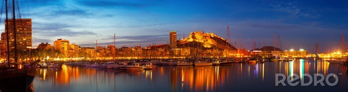 Tableau  Alicante dans la nuit, Espagne