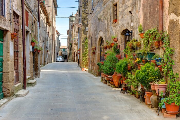 Tableau  Alley old town Tuscany Italy