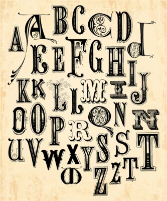 Alphabet dans un style vintage