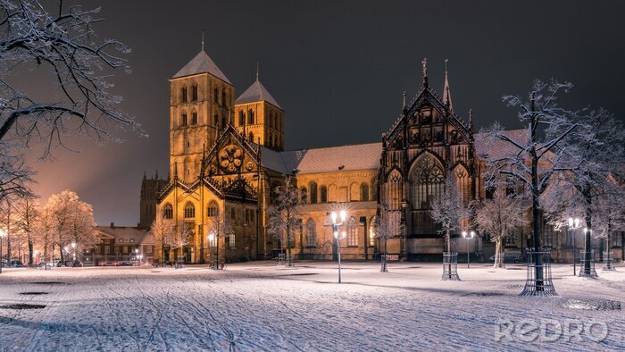 Tableau  Ambiance hivernale de la cathédrale de Münster