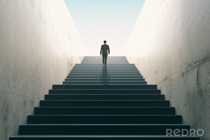 Tableau  Ambitions, concept, homme affaires, escalade, Escaliers