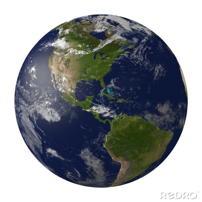 Tableau  Amérique du Nord et du Sud sur le globe terrestre