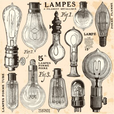 Ampoules d'illustration vintage