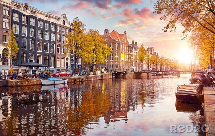 Tableau  Amsterdam en automne