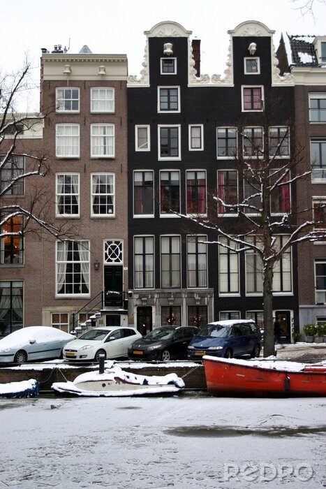 Tableau  Amsterdam en hiver