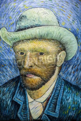 Tableau  AMSTERDAM, PAYS-BAS - 10 JANVIER 2016: Van Gogh dessin sur le mur de rue le 10 janvier 2010 à Amsterdam - Pays-Bas.