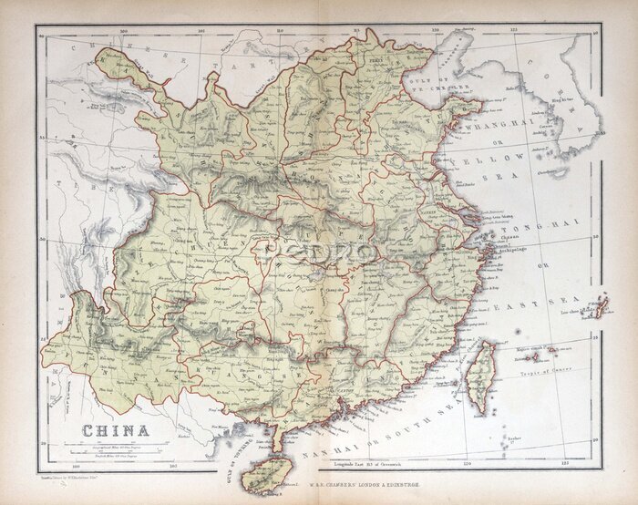 Tableau  Ancienne carte de la Chine