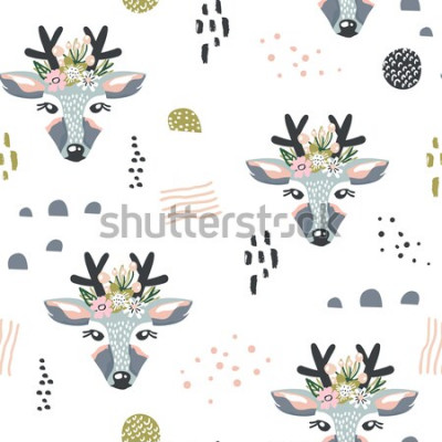 Tableau  Animaux de la forêt et pois