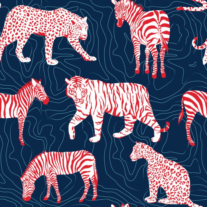 Tableau  Animaux sauvages de la jungle
