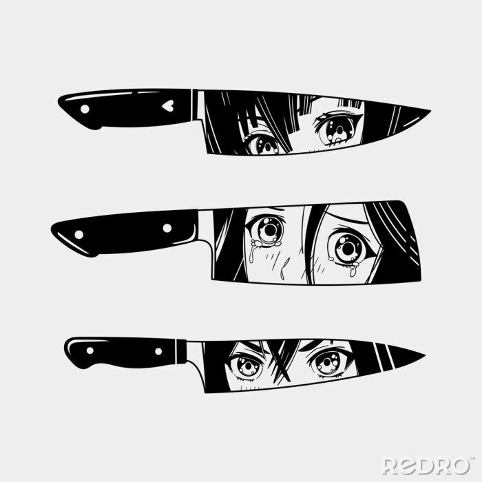 Tableau  Anime et trois couteaux